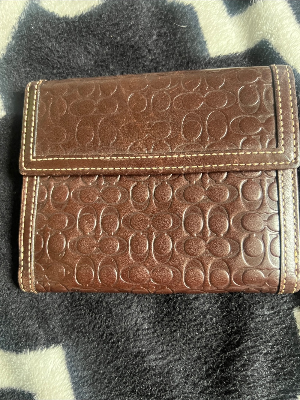 Vintage Coach Two-Tone Brown and Tan Leather Wallet